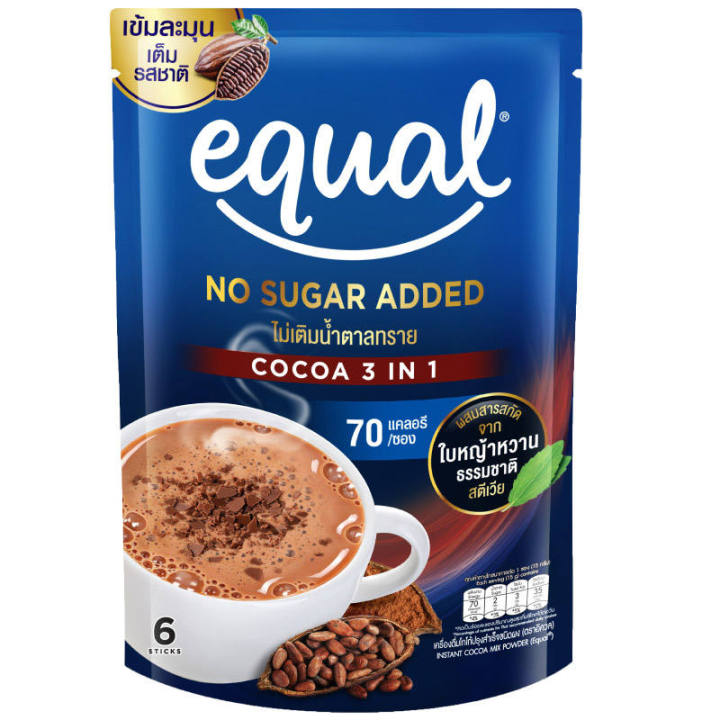 🍉 อิควลเครื่องดื่มโกโก้ปรุงสำเร็จชนิดผง 90กรัม 🍍 Equal Instant Cocoa ...