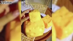 Big Cheese Squishy Jumbo Large Squishy Cheese Block Giant Stress Relief Ball Block Squeeze Toy Huge Yellow Rebounding Squishies Cheesess Cube for Autism ADHD Soft Novelty Toy for Adults Gift(2.4in)