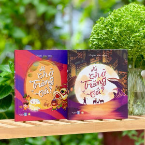 Sách thiếu nhi - Trung Thu - Ai chờ trăng tới - Hộp 2 quyển kèm đèn trung thu cho bé