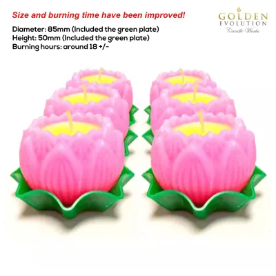 GE Candle Works [Set of 6] Unscented Lotus Candle (M) *3 color to choose*