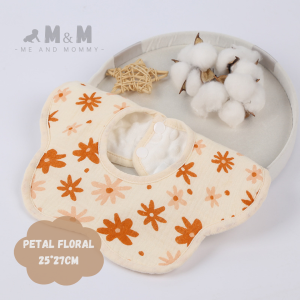 Peralatan mpasi perlengkapan celemek alat makan bayi kain cotton mingky baru lahir new born lembut anti rembes waterpeoof Petal