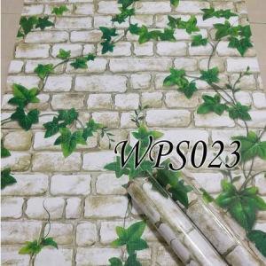 Wallpaper Stiker Dinding Ruang Tamu Bata Hitam-Putih-Orange-BatakoUkuran 45 cm x 9 m