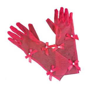 Elegant Mesh Gloves Banquet Mittens for Girls with Lovely Bowknot Accent Photography Props Party Accessories