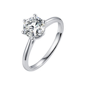 QUEENSUN 18K Gold  Six Claw Setting Fine Lab Grown Diamond Ring Luxury 1 Carat  Wedding Proposal Ring细六爪真钻戒指wedding band ring/ring for women