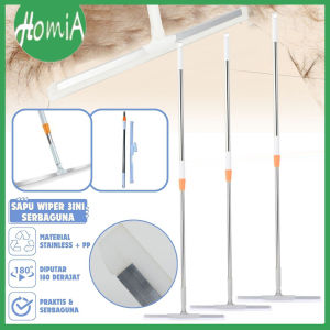Sapu Ajaib 3IN1 Karet Silicone Putar 180 Derajat Gagang Panjang Fleksible / Wiper Magic Broom -HOMIA