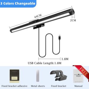 LANGYUE 🖥🖥🖥Computer Screen Monitor Hanging Light Bar LED Dimmable Eye-Caring Table Lamp Asymmetric Light Source Colorful RGB Light for Computer Study Reading Game Play Office