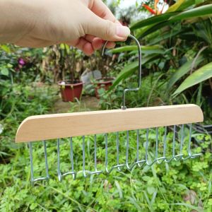 Móc treo đồ lót đồ dây mũ khăn thắt lưng cà vạt giá treo 8 mắc bằng gỗ đa năng treo áo lót túi xách gọn tủ