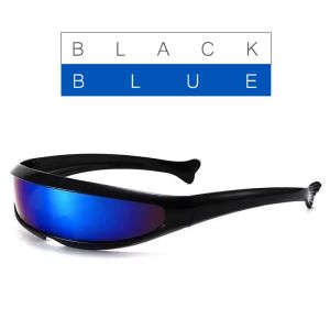 Futuristic Narrow Cyclops Visor Sunglasses Laser Eyeglasses UV400 Personality Mirrored Lens Costume Eyewear Glasses