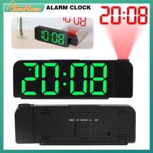 Modern Projection Alarm Clock with Brightness Adjustment for Home Office and Bedroom Decor Compact Bedside Timepiece with Night Light