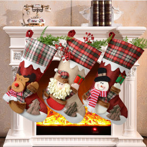 Christmas Stocking Gift Bag Snowman Reindeer Christmas Candy Decorations Gift Bag Creative Hanging Ornament