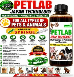PROBIOTICS PREBIOTICS MULTIVITAMINS PETLAB JAPAN TECHNOLOGY DOGS CATS POULTRY PIGGERY ANIMALS