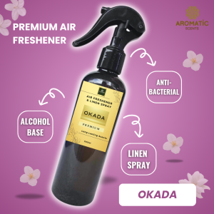 Premium Okada Air Freshener & Linen Spray – Alcohol-Based Disinfectant and Long-Lasting Deodorizer (250ml)