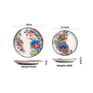 OMK Natalia white series Ceramic Dinner Plates 8.5 inch and 11 inch