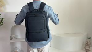 Mens multifunctional business backpack large-capacity laptop backpack foreign trade model solid color textured commuter backpack school bag