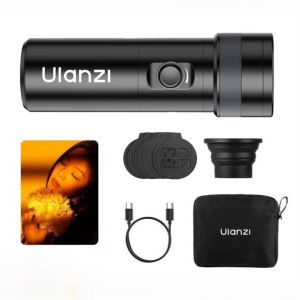 Ulanzi LM01 RGB 10W Photography Flashlight 4-Color Dimming Videography Flash Led Light 7500mAh with 1/4" Screw 20 Gobo Live Vlog