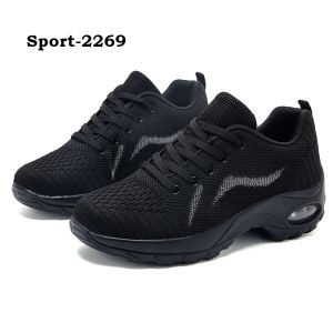 2269 รองเท้าผ้าใบผู้หญิงเพื่อสุขภาพ Air Cushion สีดำ แพลตฟอร์ม ใส่เดิน ใส่วิ่ง ใส่ออกกำลังกาย พื้นสูง 5 ซม. ไซส์ 36-41