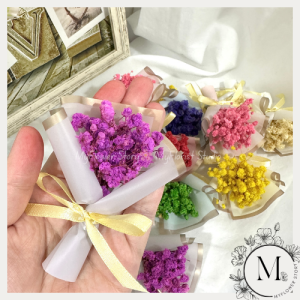 MYFLORIST 1 box 6 pcs Mini Baby Breath Bouquet Tiny Bouquet Door Gift Decorative Wedding Gift Gift for Kids Gift for Student