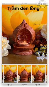 Trầm đèn lồng Bát Tràng kèm đế