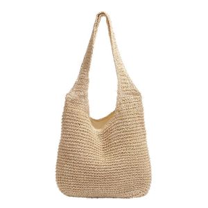 สไตล์เกาหลีใหม่กระเป๋าสาน กระเป๋าถัก hobo BAG ทรงย่าม มัซับใน(จัดส่งจากประเทศไทย)