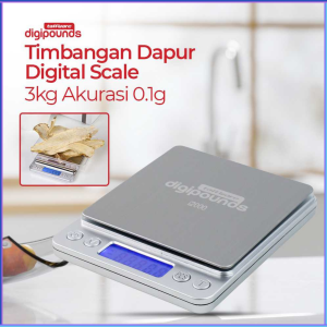 PENGIRIMAN CEPAT Taffware Digipounds Timbangan Dapur Digital Scale 3kg Akurasi 0.1g i2000 / timbangan kopi digital barista timer usb mini charge v60 / timbangan bumbu dapur digital buah charger gula pasir