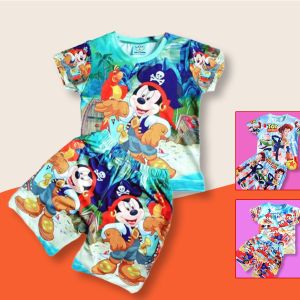 Bộ đồ thun lạnh bé trai in 3D Hoạt hình MICKEY - Bộ bé trai vải xuất thái Hebikids cho bé từ 9-30kg