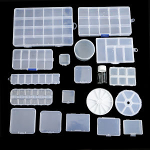 Multiple Size Transparent Plastic Storage Jewelry Box Compartment Adjustable Container For Beads Earring Box For Jewelry Rectangle Box Case