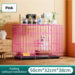 Dog Cage Pet Cage with Tray Foldable Large Space Three Colors Universal Cage For Cats And Dogs