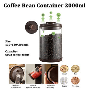 Ankou Professional Coffee Bean Container One Way Exhaust High Borosilicate Glass Storage Container Airtight and Fresh