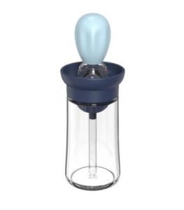 Oil Dispenser with Brush Glass Dispenser Bottle with Silicone Oil Brush 2 In 1 Dropper Dispenser Bottle Keimav