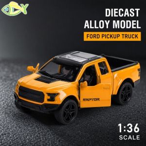 1:36 Ford Alloy Diecast Car Model Realistic Collectible Pull Back Openable Doors Sturdy Wear Resistant Odorless Kids Toy
