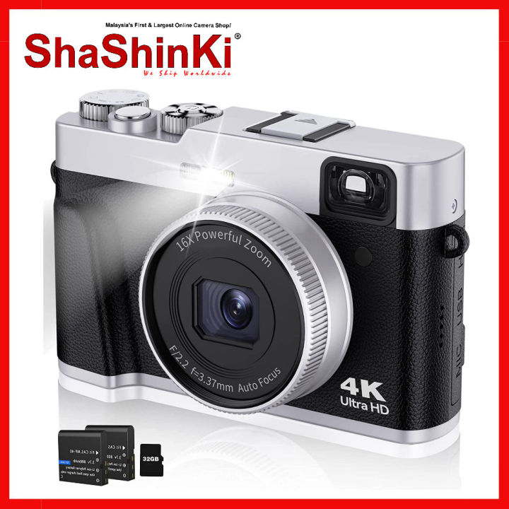 Bifevsr 4K Digital Camera with Viewfinder Flash Dial, 48MP