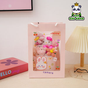 (Tặng kèm set túi đèn thiệp) Set Bó Hoa Gấu Nhồi Bông Nhân Vật Hoạt Hình Làm Qùa Tặng Cao Cấp - HAUNNISHOP.VN