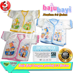 3Pcs Baju Bayi lengan Pendek dan panjang newborn 0-3 Bulan-Aurora Store (COD)