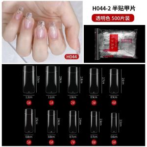 500pc kuku palsu akrilic transparan untuk Nail Art kuku palsu transparan