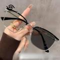 JN IMPRESSION Business Photochromic Anti-blue Light Stitching Color Science and Technology Men's Nearsighted Glasses. 