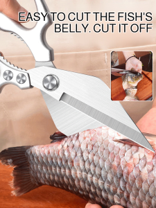 Household Stainless Steel Multi-purpose Scissors/Strong Multi-functional Kitchen Cooking Fish Bone Chicken Bone Scissors/Multi-function Scissors Set/Multifunctional Cooking Shears多功能料理剪