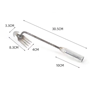 Adjustable Telescopic Metal Garden Leaf Leaves Rake for Lawn Yard Flowers Beds and Roof