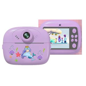 กล้องเด็ก กล้องพิมพ์กระดาษความร้อน หน้าจอ 2.4 นิ้ว HD ถ่ายและพิมพ์ มาพร้อมปากกาสีน้ำ