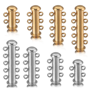 Stainless Steel Magnetic Slide Tube Clasp Hook Layering Necklaces Bracelet Connector Handmade Jewelry Accessories