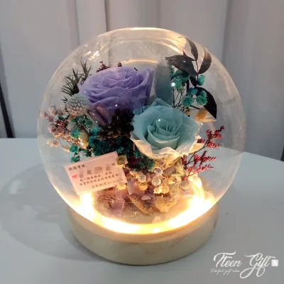 TTEEN GIFT Preserved Flower Carnation Roses Mothers Day Glass Carnations Gift Home Decoration Gifts Set 永生花康乃馨母亲节礼品礼物