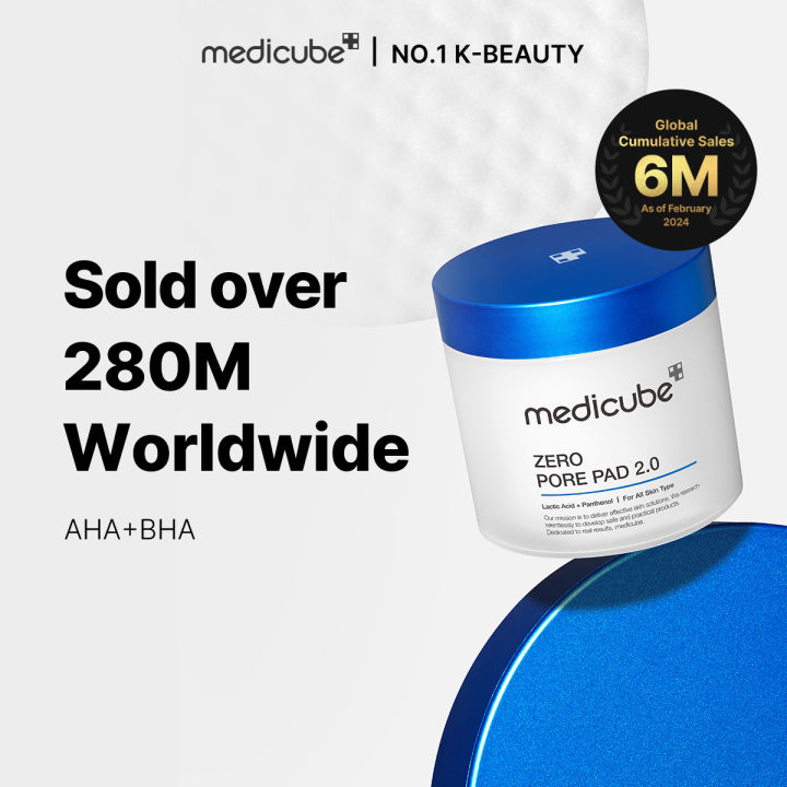 Medicube Zero Pore Pads 2.0 - Dual-Textured Facial Toner Pads for Exfoliation and Minimizing Pores with 4.5% AHA Lactic Acid & 0.45% BHA Salicylic Acid