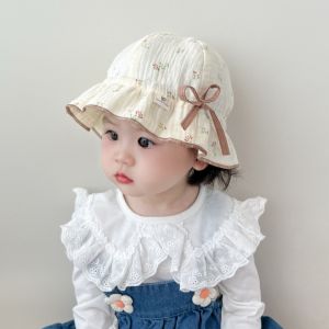 หมวกบักเก็ตสำหรับเด็ก เหมาะสำหรับฤดูใบไม้ผลิและฤดูใบไม้ร่วง พิมพ์การ์ตูนน่ารัก ป้องกันแสงแดดกลางแจ้ง เนื้อผ้าเป็นมิตรต่อผิวหนังและระบายอากาศได้ดี