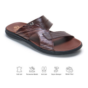 Sandal Pria Dewasa Kulit Sapi Model Slop Kokop Lokal Fordza L.S446