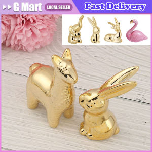 ⭐【LazTop Seller】Multiple Ins Nordic Styles Ceramic Creative Gold Color Home Photographic Props Miniature Golden Decor Desktop Figurines Ornament ZJJ-Ceramic-Animal