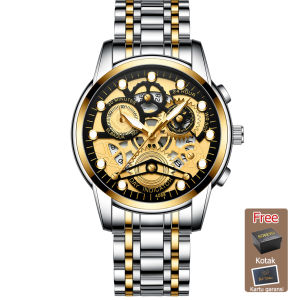 AOKEYO 4088 Jam Tangan Pria Dewasa 2023 Keren Anti Air Jam Tangan Cowok Luxury Stainless Steel(Free BOX+Kartu Garansi)