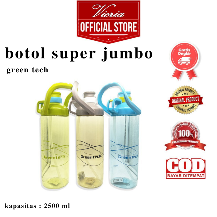 VICRIA BOTOL - BOTOL SUPER JUMBO BOTOL MINUM BESAR 2500 ML | Lazada ...