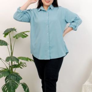 Atasan Kemeja Polos Casual Wanita Korean Style Matt Shakila Twill Nyaman By Azka Collection