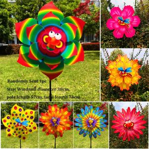 ADREE Phim hoạt hình ong cười Cối xay gió côn trùng khinh khí cầu Đôi/Đơn lớp Đa phong cách Cánh quạt gió xoay PVC Cối xay gió Trang trí tiệc ngoài trời