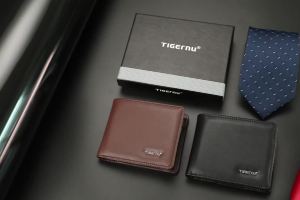 Tigernu 8008 PU Leather Wallet Elegant Mens Purse  Credit Card Wallet For Men Small Luxury Money Bag High Quality Male Wallet Gift Set
