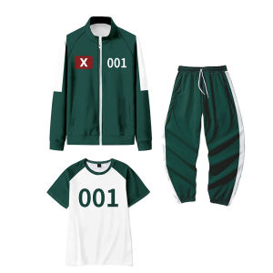 Men&Women Squid Game Season 3 Jacket+T-shirt+Pants Cosplay Costume Halloween Role Playing Event Team Party Outfit Zipper Clothes2026